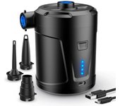 Bomba de Aire Eléctrica, 5200 mAh Bathería Recargable, para Piscina Infantil, Mini Bomba de Aire Eléctrica with 3 Boquillas de Aire, Inflador rápido para Bote Inflable/Colchón de Aire