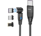 100W USB C To Type C Fast Charging Magnetic Cable Micro Magnetic Phone Data Cord Wire For iPhone 15 14 11 Pro Max Samsung Huawei