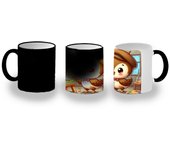 MERCHANDMANIA TAZA MÁGICA gorrion artista profesion dibujante pajaro cuadro magic mug