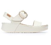 Pikolinos W1C-0709 Sandalias con cuña para mujer blancas en piel 85440