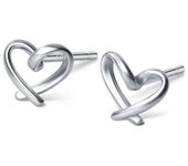 Aretes de Plata 925 Pequeños para Mujeres La Monada Aretes de Corazón de Plata 925 para Perforaciones de Orejas Joyería de Relojes y Gafas
