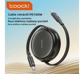 Toocki USB C Cable 100W Cable 5A Fast Charge Type C to Type C Cable Retractable Quick Phone Charging Wire For iphone 15 Xiaomi