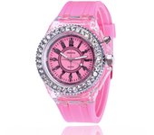 LED Light Flash Luminous Watches Women Men Boys Girls Silicone Wrist Watch Fashion Rhinestone Clock Kids Children Relogio Saati