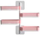 Soporte multifunciones para el baño, bandeja de almacenamiento de 4 niveles, estante de almacenamiento para baño montado en la comparación, estante para champán, bandeja de almacenamiento giratoria para ducha organizar el baño, Rosa