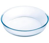 Ô Cuisine Molde Tarta Redondo Hondo Vidrio Resistente Boro 26x26x6cm Transparente Saludable