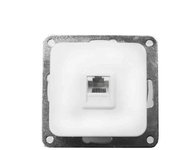 EDM Toma RJ11 Teléfono Empotrar Blanco 7x7 cm - EDM - 65307 Toma de teléfono Material Eléctrico Clavijas TV