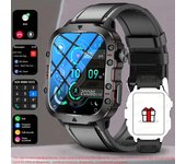 Reloj Inteligente para Fitness Rugged Military 1,96 pulgadas, Bluetooth call,NFC, Llamadas de Voz Ai, Monitor de Ritmo Cardíaco,100 + Deportivo mode, GPS Deportivo, Música, Impermeable 3ATM,para Android IOS Reloj Deportivo