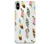 Funda compatible con iPhone X - XS - Plumas Colores