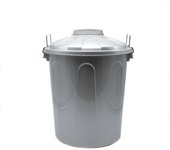 CABLEPELADO Cubo de Basura con tapa, Cubo basura Industrial, Cubo basura Plástico con asas metálicas, Contenedor residuos, 40 cm alto x 33 cm Diámetro superior, Capacidad 21 Litros, Gris