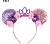Disney Mickey Mouse Oor Hoofdbanden Frozen Elsa Anna Strik Pailletten Hoofdband Kids Party Cadeau Kinderen Diy Haaraccessoires