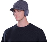 Gorro de invierno con visera Gorro de invierno Gorro cálido Gorro con orejeras Gorro de invierno con visera para hombre Gorro de béisbol de punto con orejeras