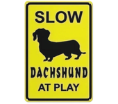 Decorative Metal Tin Sign Vintage Caution Restricted Area Dachshund 24 Hour Monitoring Warning Decorative Metal Plate