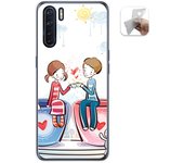 Tumundosmartphone Funda Gel Tpu para Oppo A91 diseño Café Dibujos