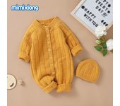 Baby-ropa Cálida para Bebé de 0 At 18M, Pelele de DOT para recién nasido, Niño y Niña, mono de manga Larga sombrero, vestidos de juguete y primavera
