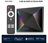 Wifi6 Global Version  R69 Plus Android14 TV box  Allwinner H728 chip octa-core Wifi6 1000M Lan Bluetooth5 8K decoding Chromecast