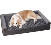 Cama Perro Grande XXL 121x76x18cm Cama para Perros Grandes, Cama Ortopédica para Perros, Sofá para Perros Lavable y Desenfundable, Gris