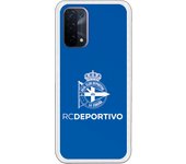 Funda original compatible con Oppo A54 5G / A74 5G - RC Deportivo Escudo blanco fondo azul