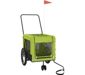 vidaXL Remolque de bicicleta mascotas hierro tela Oxford Color Azul,  Gris,  Verde y mas