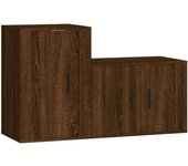 vidaXL Set de muebles de TV 2 piezas madera contrachapada, Mueble de Salon, Mueble TV, Mueble TV salon, Mesa de TV, Mueble tele
