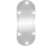 Espejo de pared ovalado con LED Lices Vidrio 35x80 cm, Espejo de maquillaje