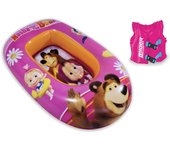 Set de Barca Masha y Chaleco Hinchable Ryder Rosa Infantil para niños y niñas (4357) + REGALO PELOTA