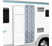 vidaXL Cortina mosquitera chenilla blanco y gris 118x220 cm