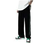 2024 summer thin boys loose sag casual pants trend match color striped sports straight leg wide leg pants
