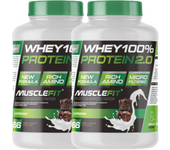 Pack 2 x Whey 100% Protein 2kg + (regalo) - MuscleFit│Incremento de masa muscular│Proteína│Mas musculo - MUSCLECULT