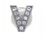 Diamond Shoe Charms Glitter Rhinestone Letter Silver Crystal Alphabet Shoe Decorations Jewelry Slider Bracelet Wristbands