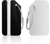 Luggage Tags, 2Pcs Aluminum Alloy Baggage Labels, Suitcase ID Tag Set, Handbag Tag Labels Travel Accessories, Black And Silver