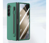 For Samsung Z Fold 6 Case With S Pen Holder and Pen Pure Color Slim Matte PC Built-in Screen Protector Cover for Galaxy Z Fold 5