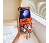 FLower Ring Leather Phone Case for Samsung Galaxy Z Flip 6 5 4 3 Flip5 Flip4 Flip3 5G Protective Shockproof Cover