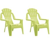 vidaXL Sillas de jardín niños 2 uds aspecto madera PP 37x34x44 cm
