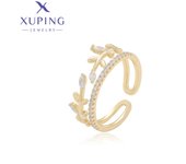 Xuping Jewelry Fashion New Arrival Light Gold Color Circle Shape Rings for Women Girls Wedding Commemoration Day Gift X000882605