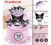Kuromi Cake Topper Anime Action Figure Sanrio Flag Happy Birthday Kuromi Cake Decoration Girl Baby Shower Toy Kids Party Gift