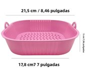 21CM Silicone Air Fryer Pot Tray BBQ Barbecue Pad Plate Airfryer Oven Baking Mold Basket Food Safe Reusable Square Air Fryer Pan