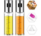 Pulverizador de aceite para cocinar, paquete de 5, botella rociadora de aceite de oliva mejorada, rellenable con escala, accesorios para freidora de aire