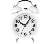 Mini Reloj despertador analógico/De Noche clásico vintage que no hace TicTac with retroiluminación, Reloj de viaje with Pilas