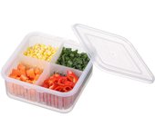 1pc Four Grid Scallion Fresh-keeping Box with Lid, Kitchen Scallion, Ginger, Garlic Storage Box, Refrigerator Storage Box
