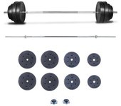 Fitness Tech Set de Pesas Barra Olímpica de 35kg a 120kg Peso libre