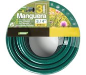 NQT Manguera de Agua de Jardín para Riego Reforzada 3 Capas Presión de rotura de 20 bar 1/2" Pulgadas 12mm, 3/4" Pulgadas 19mm, Set Manguera con Conexión y Boquillas para Riego Reforzada 3 Capas 10 15 20 25 30Metros