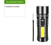1000000 Lumens High Power LED Flashlight With Built In Dual Batteries Rechargeable Torch Portable Camping Tactical Lantern