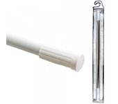 NQT Barra extensible Ajustable para ropero y cortina de ducha, sin taladros ni tornillos. Barra ducha ajustable por tensión Blanco Plateado
