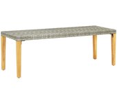 vidaXL Banco de jardín ratán sintético gris 80 cm