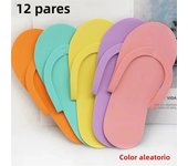 New 12 Pairs Random Color Disposable Foam Slippers Pedicure Slippper For Salon Spa Hotel Foot Flip Flop Slippers Pedicure Tool