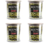 Plastic Forte - Juego de 4 Botes de Cocina Keeper Family 0.25L Ideal Despensa. Marrón