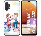 Tumundosmartphone Funda Gel Tpu para Samsung Galaxy A32 4G diseño Café Dibujos