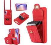 Luxury Case Multi Card Slot Leather Texture Back  For Samsung Galaxy S23 22 21 24 21 20 FE Ultra Plus A12 13 14 34 52 53 54Cover