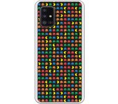Funda compatible con Samsung Galaxy A51 5G - Patron Comecocos Fondo Negro