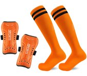Loogdeel 1Pair Soccer Shin Guards Socks Set Football Over Knee Length Socks Shin Straps Adult Sports Leg Support Board Equipment